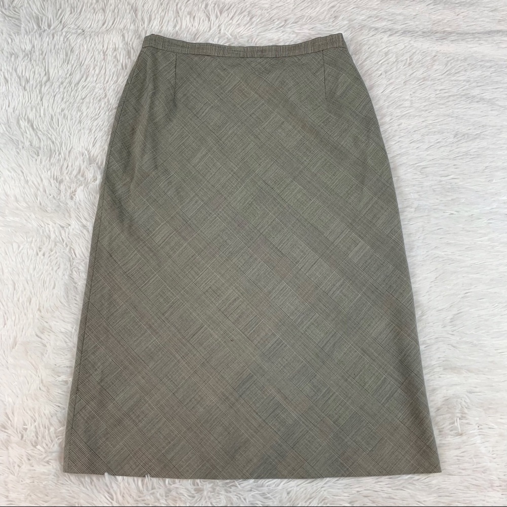 MaxMara knee length plaid wool blend skirt